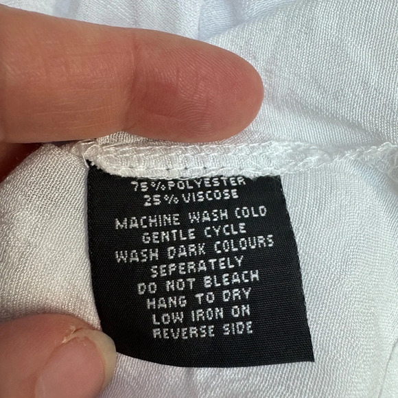 IKY & ME. White Ruffled Crop Blouse with Notched Collar - Picture 7 of 8